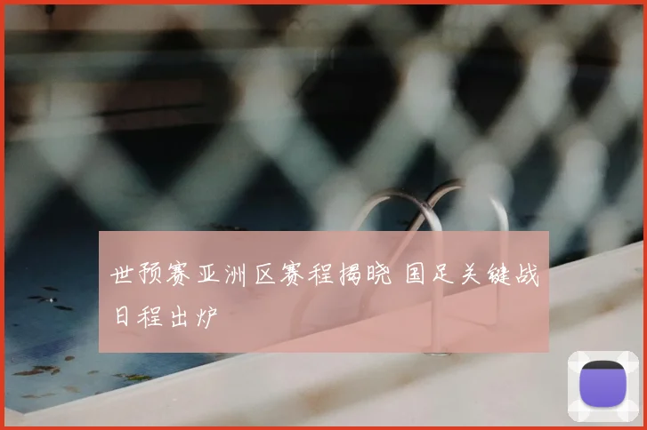 世预赛亚洲区赛程揭晓 国足关键战日程出炉